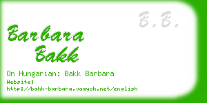 barbara bakk business card